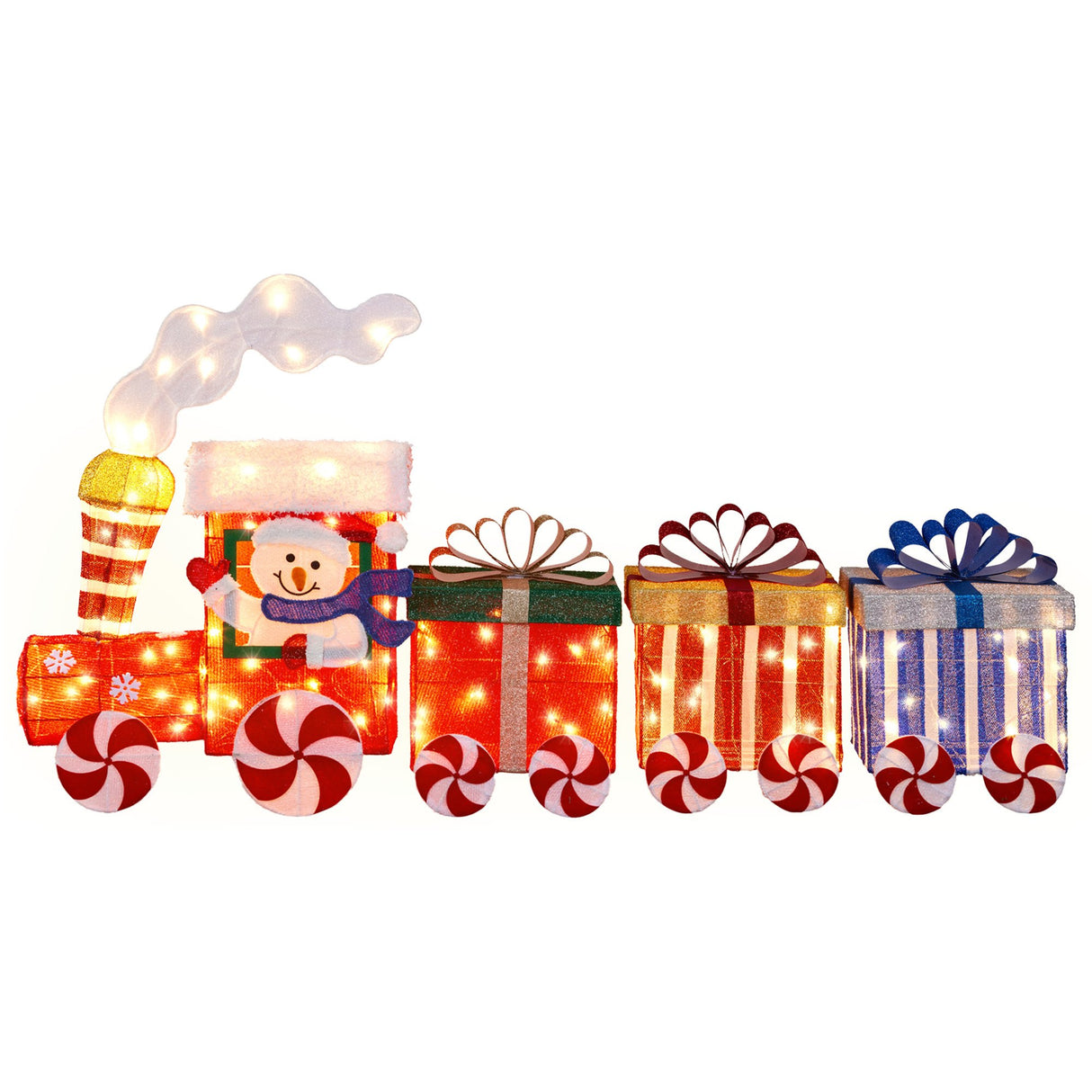 Christabelle Christmas Train & 3 Carriages with Lights Indoor/Outdoor