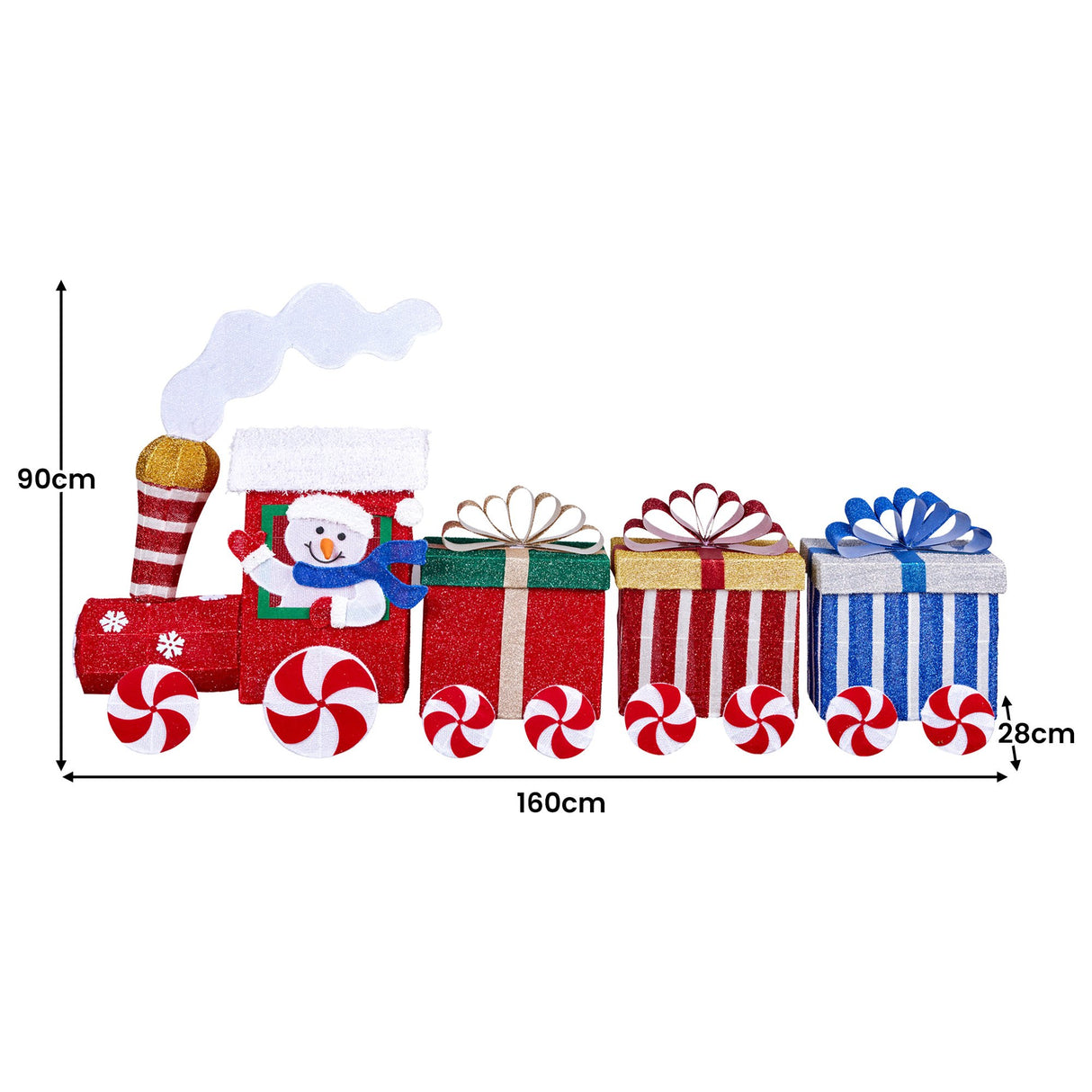 Christabelle Christmas Train & 3 Carriages with Lights Indoor/Outdoor