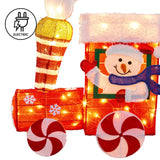 Christabelle Christmas Train & 3 Carriages with Lights Indoor/Outdoor - 45-Degree Angle