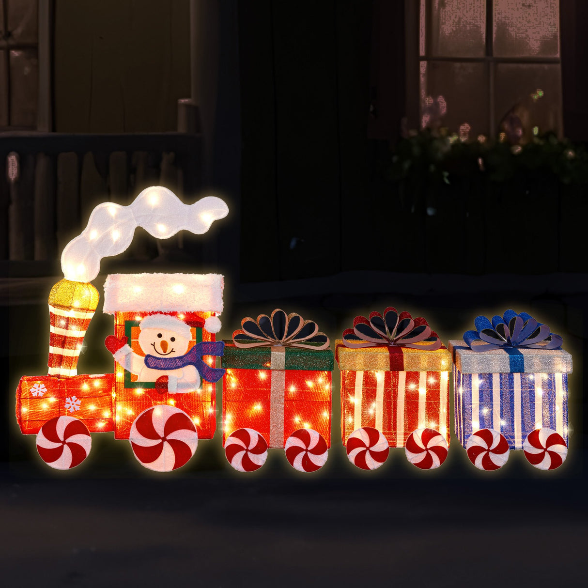 Christabelle Christmas Train & 3 Carriages with Lights Indoor/Outdoor