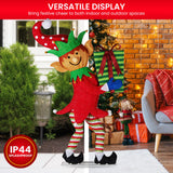 Christmas Elf Display with Lights - 125cm - Rear View