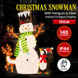 121cm Christmas Snowman Display with Lights and Animals - Side View