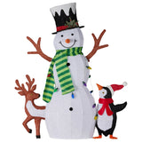 121cm Christmas Snowman Display with Lights and Animals - Top-Down View