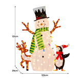 121cm Christmas Snowman Display with Lights and Animals - 45-Degree Angle
