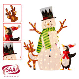 121cm Christmas Snowman Display with Lights and Animals - Rear View