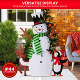 121cm Christmas Snowman Display with Lights and Animals - Close-Up Angle