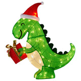 Christmas Dinosaur Display with Lights - 90cm - Side View