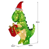 Christmas Dinosaur Display with Lights - 90cm - 45-Degree Angle