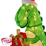 Christmas Dinosaur Display with Lights - 90cm - Rear View