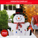 Christabelle 82cm Sitting Snowman Christmas Display with Lights - Close-Up Angle