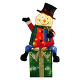 Christabelle 85cm Christmas Snowman On Presents Display with Lights - Side View
