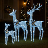 Christabelle Christmas Reindeer Display Set 3 Indoor & Outdoor Decorations Acrylic Beads Cool W - Low Angle