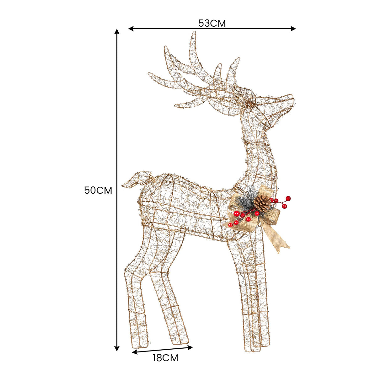 Christabelle Light Up Christmas Reindeer Display Indoor & Outdoor Decoration Warm White LED Lig