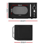 Devanti 20L Microwave Oven 700W Black - Front View