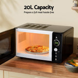 Devanti 20L Microwave Oven 700W Black - 45-Degree Angle