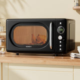 Devanti 20L Microwave Oven 700W Black - Close-Up Angle