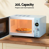 Devanti 20L Microwave Oven 800W Blue - 45-Degree Angle