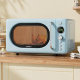 Devanti 20L Microwave Oven 800W Blue - Close-Up Angle