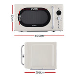 Devanti 20L Microwave Oven 700W Cream - Front View