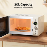 Devanti 20L Microwave Oven 700W Cream - 45-Degree Angle