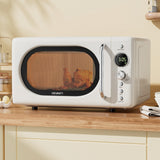 Devanti 20L Microwave Oven 700W Cream - Close-Up Angle
