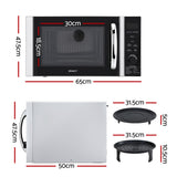 Devanti 30L Microwave Oven 4-IN-1 Air Fryer Convection Grill - Front View