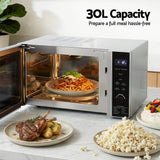Devanti 30L Microwave Oven 4-IN-1 Air Fryer Convection Grill - 45-Degree Angle