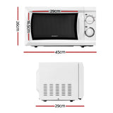 Devanti 20L Microwave Oven 800W White - Front View