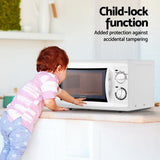 Devanti 20L Microwave Oven 800W White - 45-Degree Angle