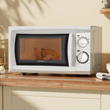Devanti 20L Microwave Oven 800W White - Close-Up Angle