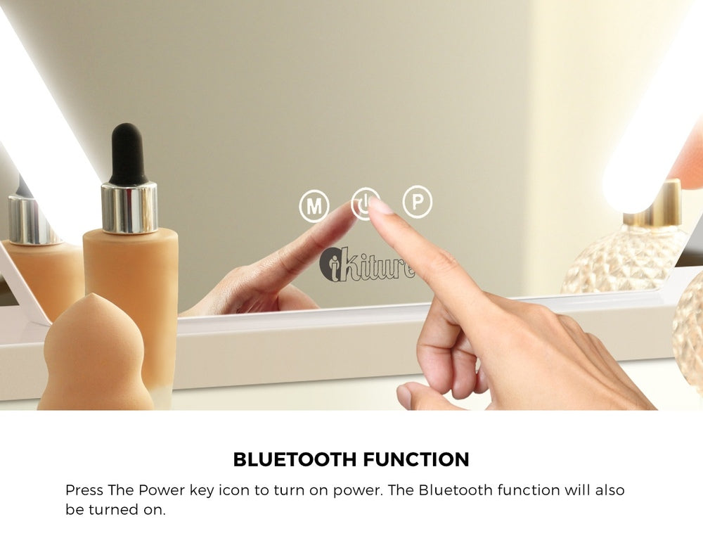 Oikiture Bluetooth Hollywood Makeup Mirror LED 45x58cm