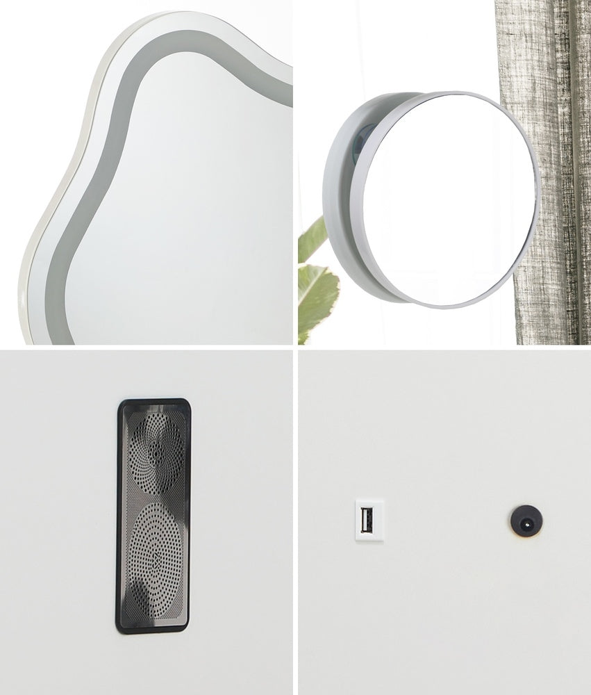Oikiture Bluetooth Hollywood Makeup Mirror LED 45x58cm