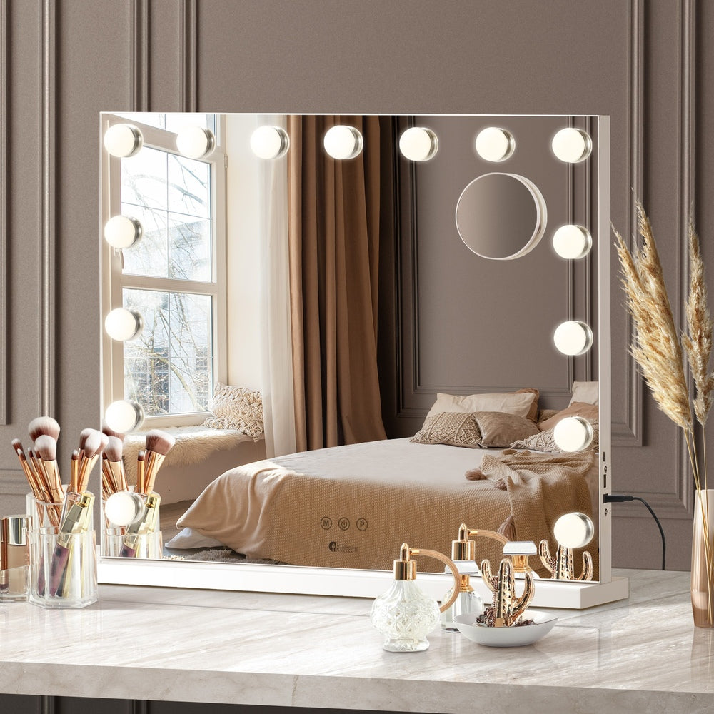 Oikiture Hollywood Makeup Mirrors Magnifying LED 58x46cm