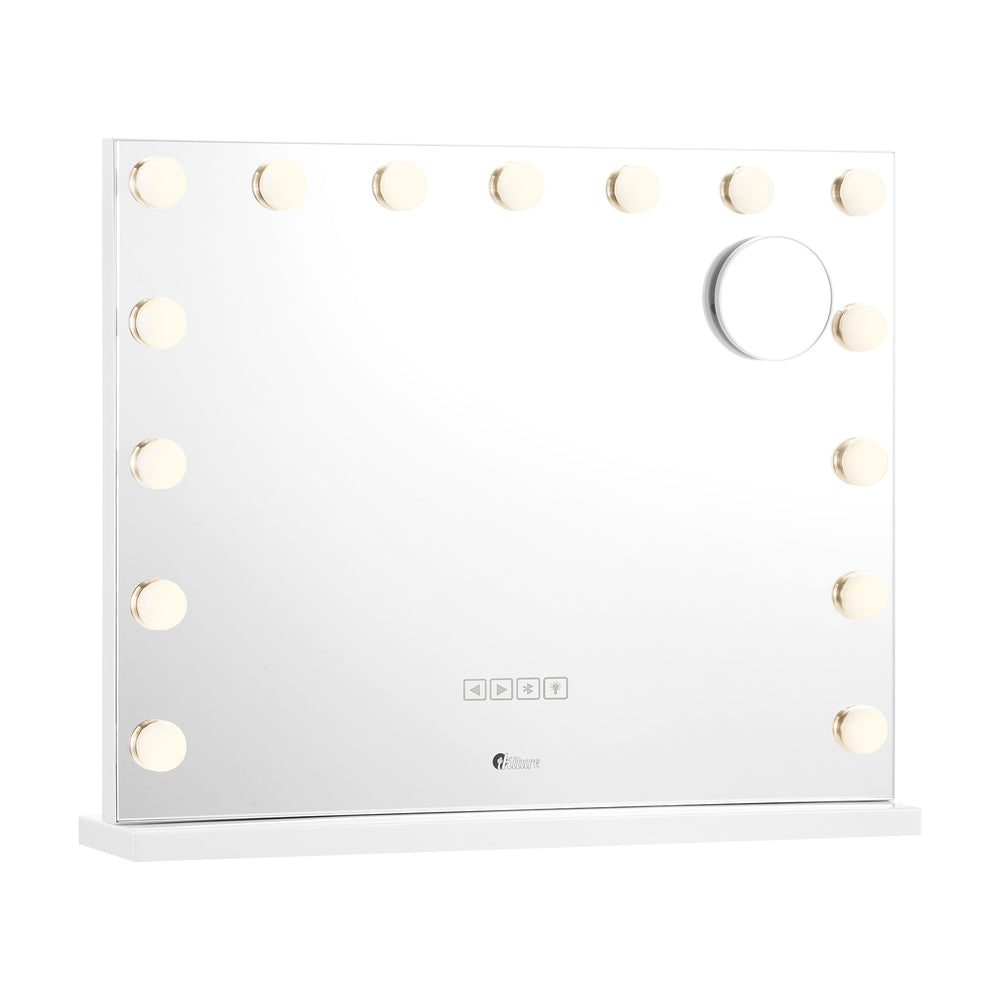 Oikiture Bluetooth Hollywood Makeup Mirrors with LED 59x48cm