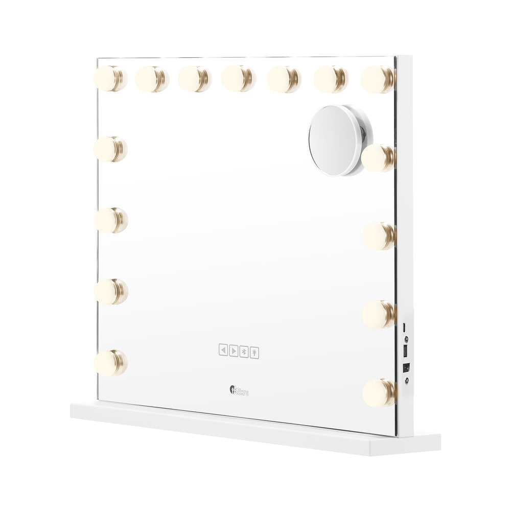 Oikiture Bluetooth Hollywood Makeup Mirrors with LED 59x48cm
