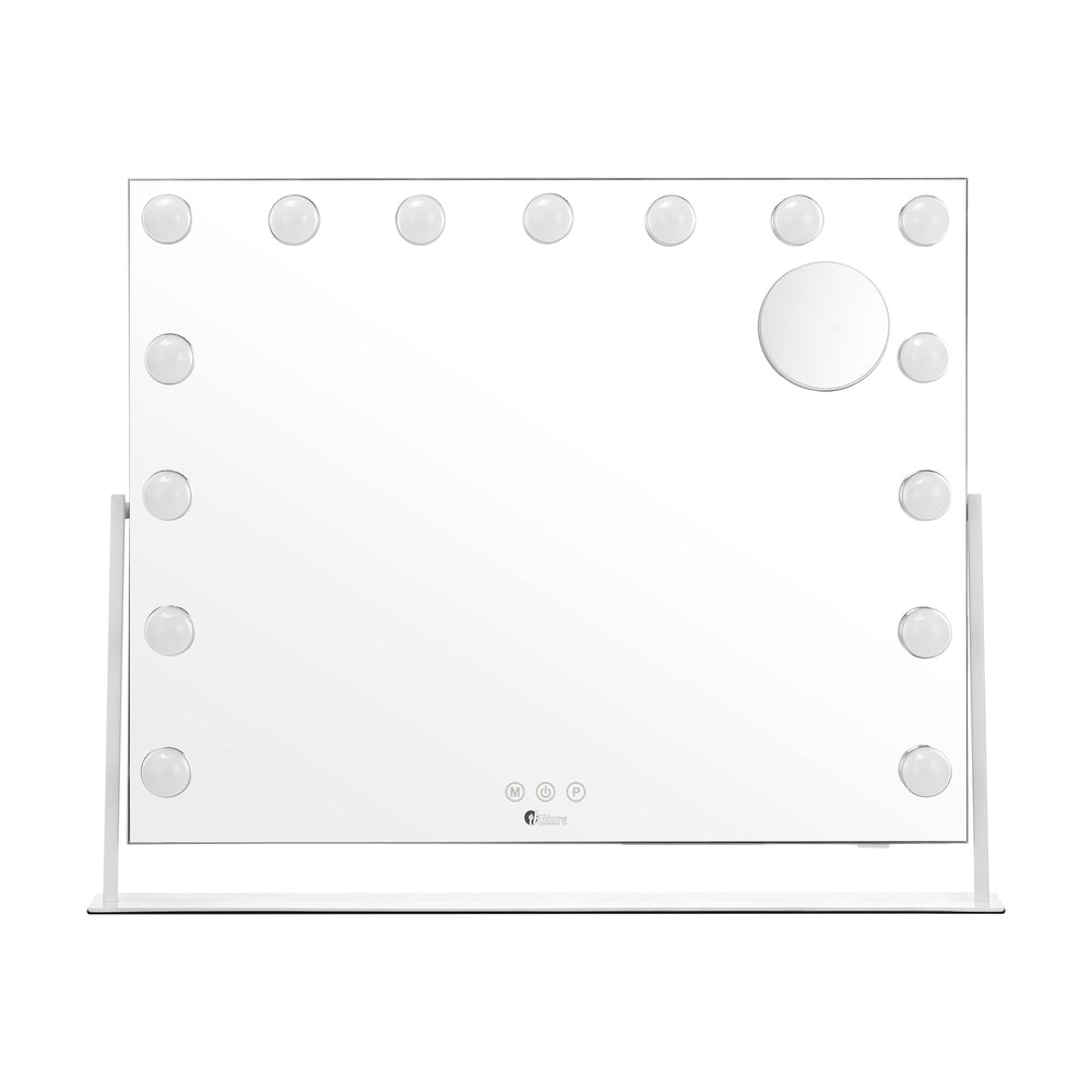 Oikiture Makeup Mirrors LED Bluetooth Rotatable 62x50cm
