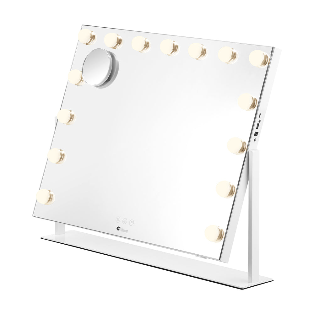 Oikiture Makeup Mirrors LED Bluetooth Rotatable 62x50cm