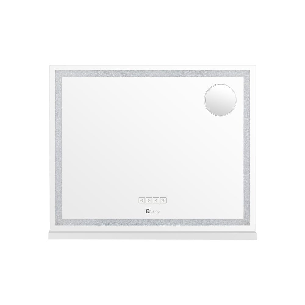 Oikiture Bluetooth Makeup Mirror Crystal LED 58x49cm