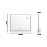 Oikiture Bluetooth Makeup Mirror Crystal LED 58x49cm - Close-Up Angle