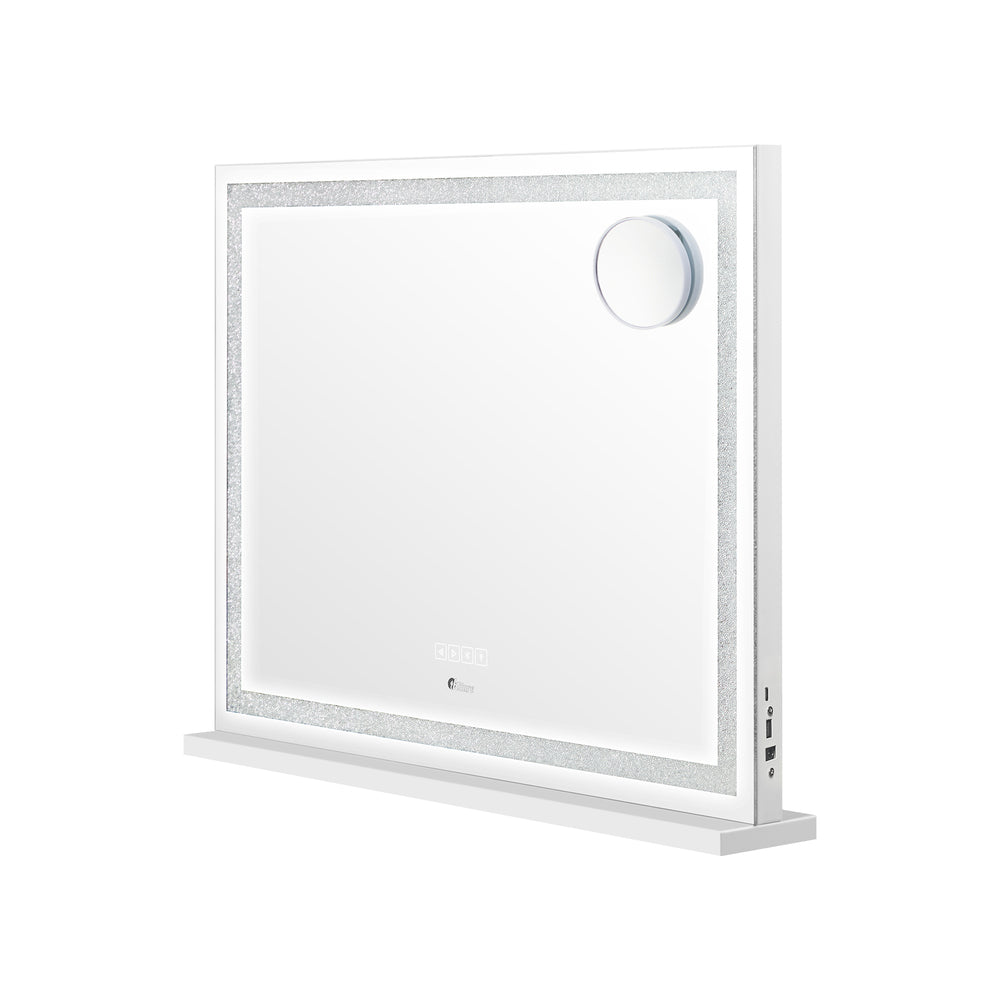 Oikiture Bluetooth Makeup Mirror Crystal LED 58x49cm
