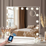 Oikiture Bluetooth Hollywood Makeup Mirror LED 60x52cm - Close-Up Angle