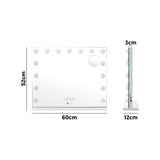 Oikiture Bluetooth Hollywood Makeup Mirror LED 60x52cm - Front View