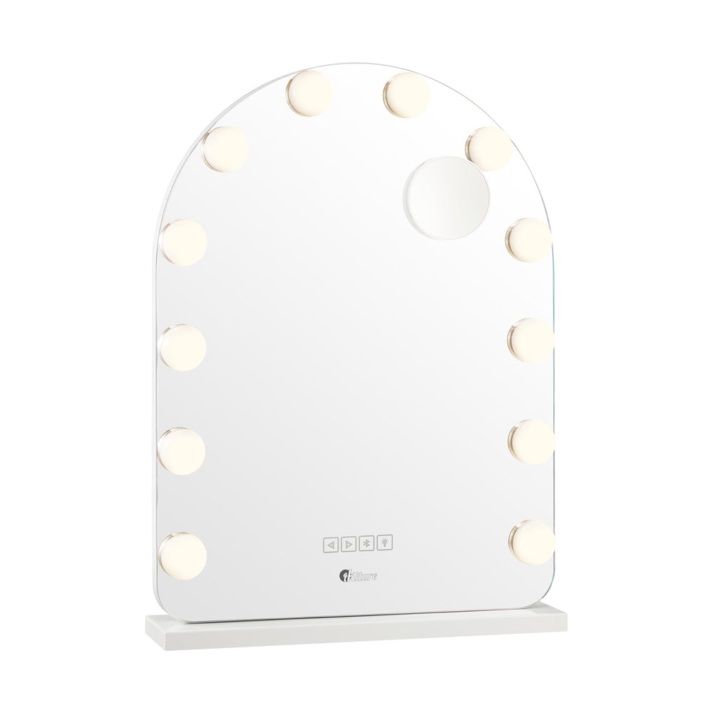Oikiture LED Arched Makeup Mirror Bluetooth 61x43cm