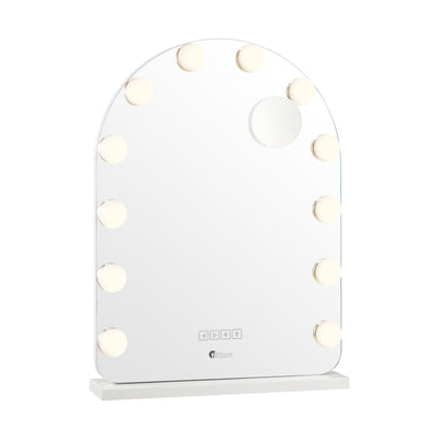 Oikiture LED Arched Makeup Mirror Bluetooth 61x43cm