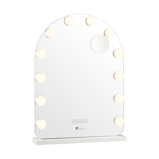 Oikiture LED Arched Makeup Mirror Bluetooth 61x43cm