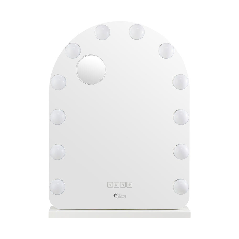 Oikiture LED Arched Makeup Mirror Bluetooth 61x43cm