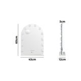 Oikiture LED Arched Makeup Mirror Bluetooth 61x43cm