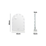 Oikiture LED Arched Makeup Mirror Bluetooth 61x43cm - Close-Up Angle