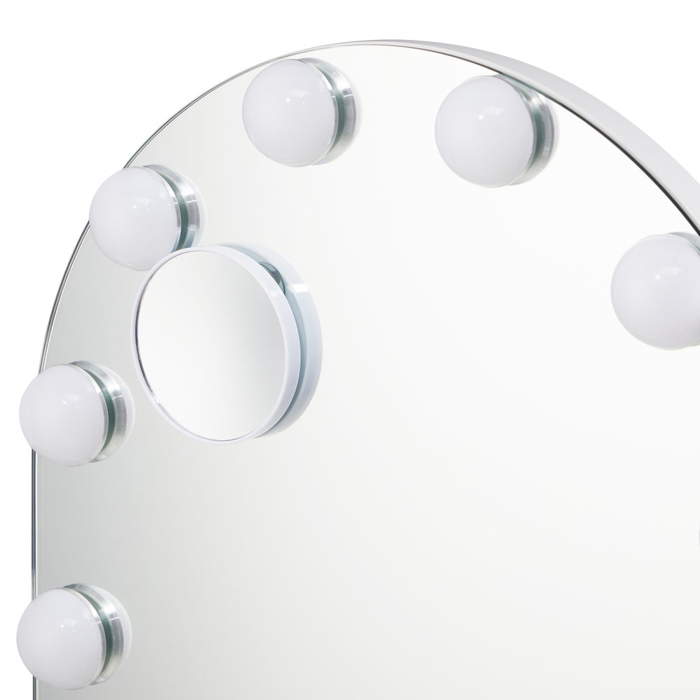 Oikiture LED Arched Makeup Mirror Bluetooth 61x43cm