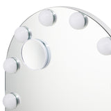 Oikiture LED Arched Makeup Mirror Bluetooth 61x43cm - Top-Down View